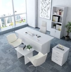 Plus 4'lü Ofis Takımı Ücretsiz Kurulum Model 7 Beyaz