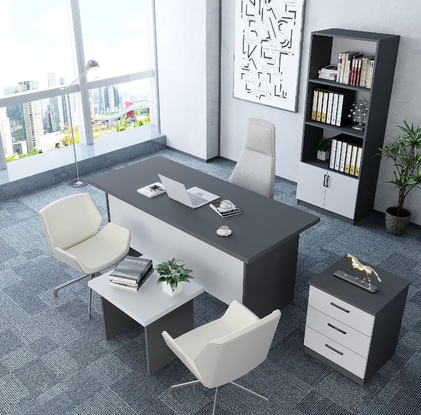 Plus 4'lü Ofis Takımı Ücretsiz Kurulum Model 7 Füme Beyaz