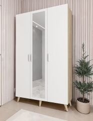 Açelya Portmanto Vestiyer Ayakkabılık Meşe Beyaz-Ücretsiz Kurulum M4