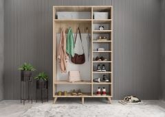 Açelya Portmanto Vestiyer Ayakkabılık Meşe Beyaz-Ücretsiz Kurulum M4