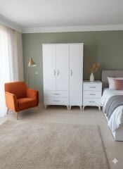 Duru 3 Kapaklı Dolap Gardırop Ücretsiz Kurulum Beyaz M1