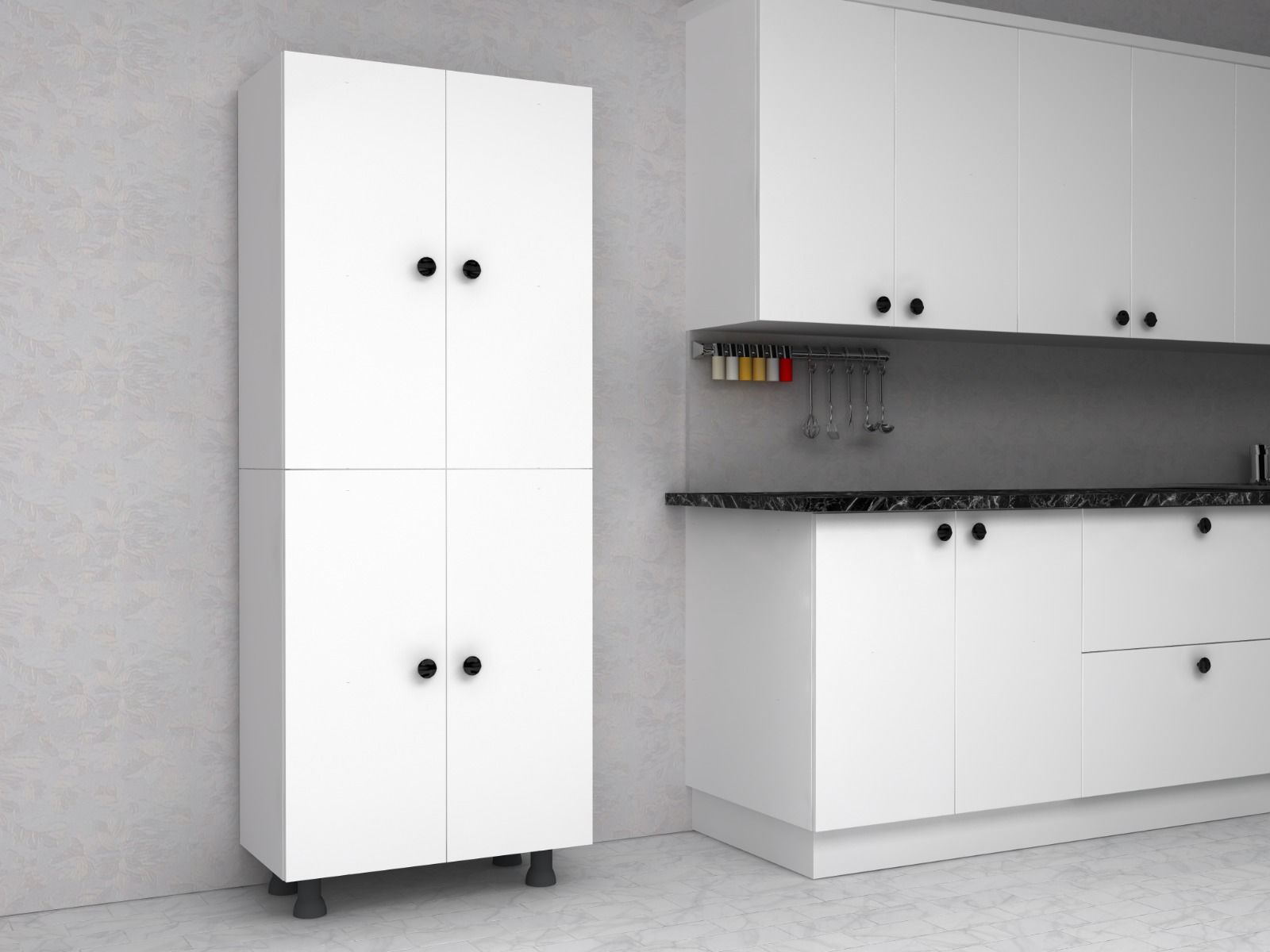 Vega Tamamı MDF 6 Raflı Çok Amaçlı Mutfak Banyo Dolabı 60 cm