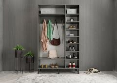 Açelya Portmanto Vestiyer Ayakkabılık Füme-Ücretsiz Kurulum M4