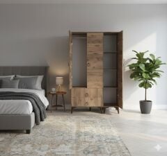 Duru 3 Kapaklı Dolap Gardırop Ücretsiz Kurulum Çam M1