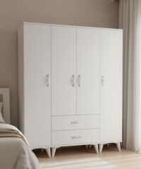 Koru 4 Kapaklı Dolap Gardırop Ücretsiz Kurulum Beyaz M1