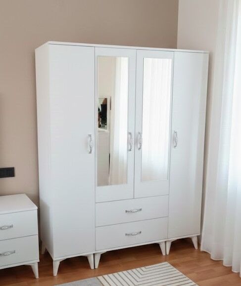 Koru 4 Kapaklı Dolap Gardırop Ücretsiz Kurulum Beyaz M2
