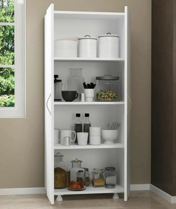 Nehir Tamamı MDF Çok Amaçlı 4 Bölmeli Mutfak Banyo Dolap Kitaplık