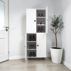 Panta %100 Mdf 6 Raflı Çok Amaçlı Mutfak Banyo Ayakkabılık Dolap 50 CM