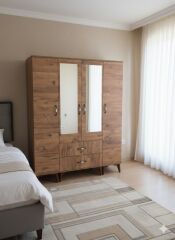 Koru 4 Kapaklı Dolap Gardırop Ücretsiz Kurulum Çam M2