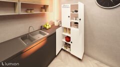 Bern %100 Mdf 6 Raflı Çok Amaçlı Mutfak Banyo Ayakkabılık Dolabı 50 CM