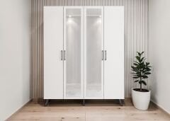 Açelya Portmanto Vestiyer Füme Beyaz - Ücretsiz Kurulum M2