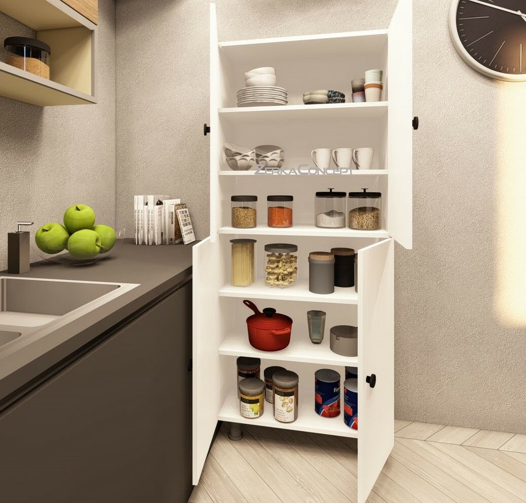 Lier %100 Mdf 6 Raflı Çok Amaçlı Mutfak Banyo Ayakkabılık Dolabı 60 cm