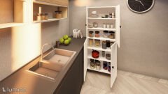 Lier %100 Mdf 6 Raflı Çok Amaçlı Mutfak Banyo Ayakkabılık Dolabı 60 cm