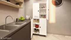 Lier %100 Mdf 6 Raflı Çok Amaçlı Mutfak Banyo Ayakkabılık Dolabı 60 cm