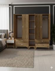 Safa 5 Kapaklı Dolap Gardırop Ücretsiz Kurulum Çam M1