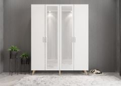 Açelya Aynalı Portmanto Vestiyer Ayakkabılık Meşe Beyaz - M2