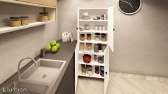 Bern %100 Mdf 6 Raflı Çok Amaçlı Mutfak Banyo Ayakkabılık Dolabı - 60 CM