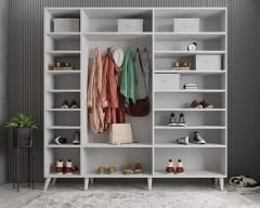 Açelya Portmanto Vestiyer Beyaz - Montaj Dahil M12