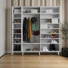 Açelya Portmanto Vestiyer Beyaz - Montaj Dahil M12