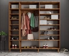 Açelya Portmanto Vestiyer Ceviz - Montaj Dahil M12