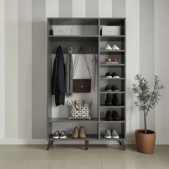 Açelya Portmanto Vestiyer Füme Beyaz - Ücretsiz Kurulum M4