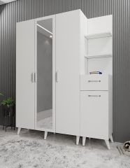 Açelya Portmanto Vestiyer Ayakkabılık - M3- Beyaz - Ücretsiz Kurulum