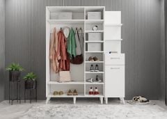 Açelya Portmanto Vestiyer Ayakkabılık - M3- Beyaz - Ücretsiz Kurulum