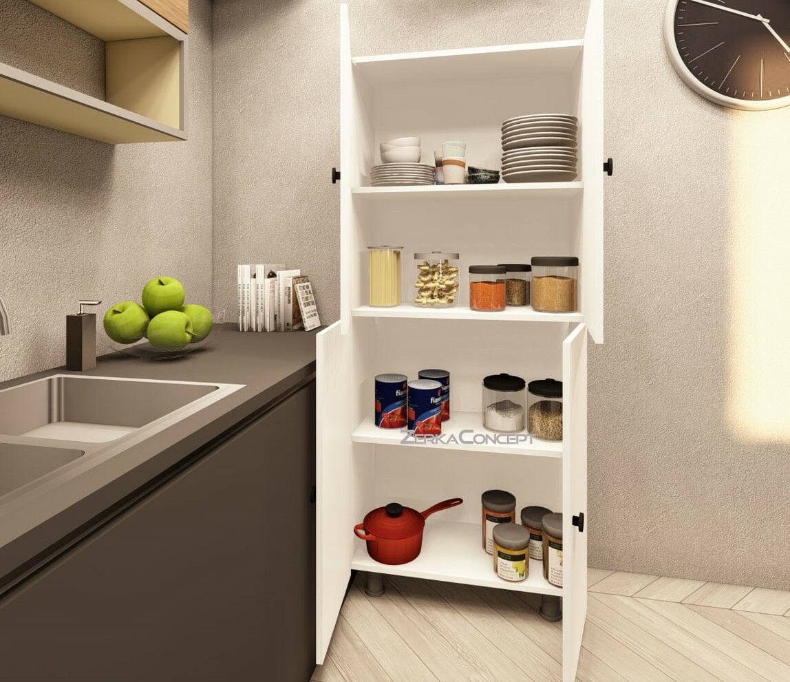 Evora Mdf 4 Raflı Çok Amaçlı Mutfak Banyo Ayakkabılık Dolabı 50cm