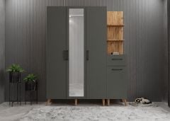 Açelya Portmanto Vestiyer Ayakkabılık Çam Füme - Ücretsiz Kurulum M3