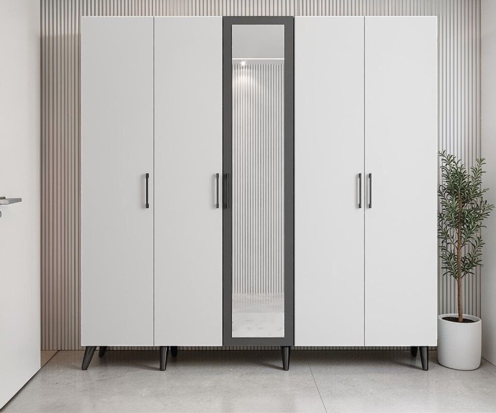 Açelya Portmanto Vestiyer Füme Beyaz - Montaj Dahil M12