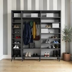 Açelya Portmanto Vestiyer Füme Beyaz - Montaj Dahil M12