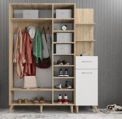 Açelya Portmanto Vestiyer Ayakkabılık Meşe Beyaz - Ücretsiz Kurulum M3