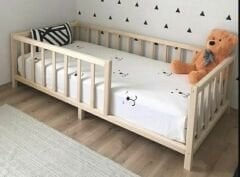 Damla İthal Masif Ladin Ahşap Montessori Karyola
