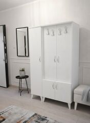 Belin 3 Kapaklı Portmanto Vestiyer Ayakkabılık Dolap Ücretsiz Kurulum Beyaz M1