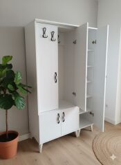 Belin 3 Kapaklı Portmanto Vestiyer Ayakkabılık Dolap Ücretsiz Kurulum Beyaz M3