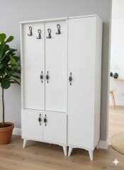 Belin 3 Kapaklı Portmanto Vestiyer Ayakkabılık Dolap Ücretsiz Kurulum Beyaz M3