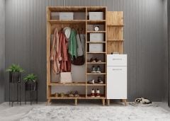 Açelya Portmanto Vestiyer Ayakkabılık Çam Beyaz - Ücretsiz Kurulum M3