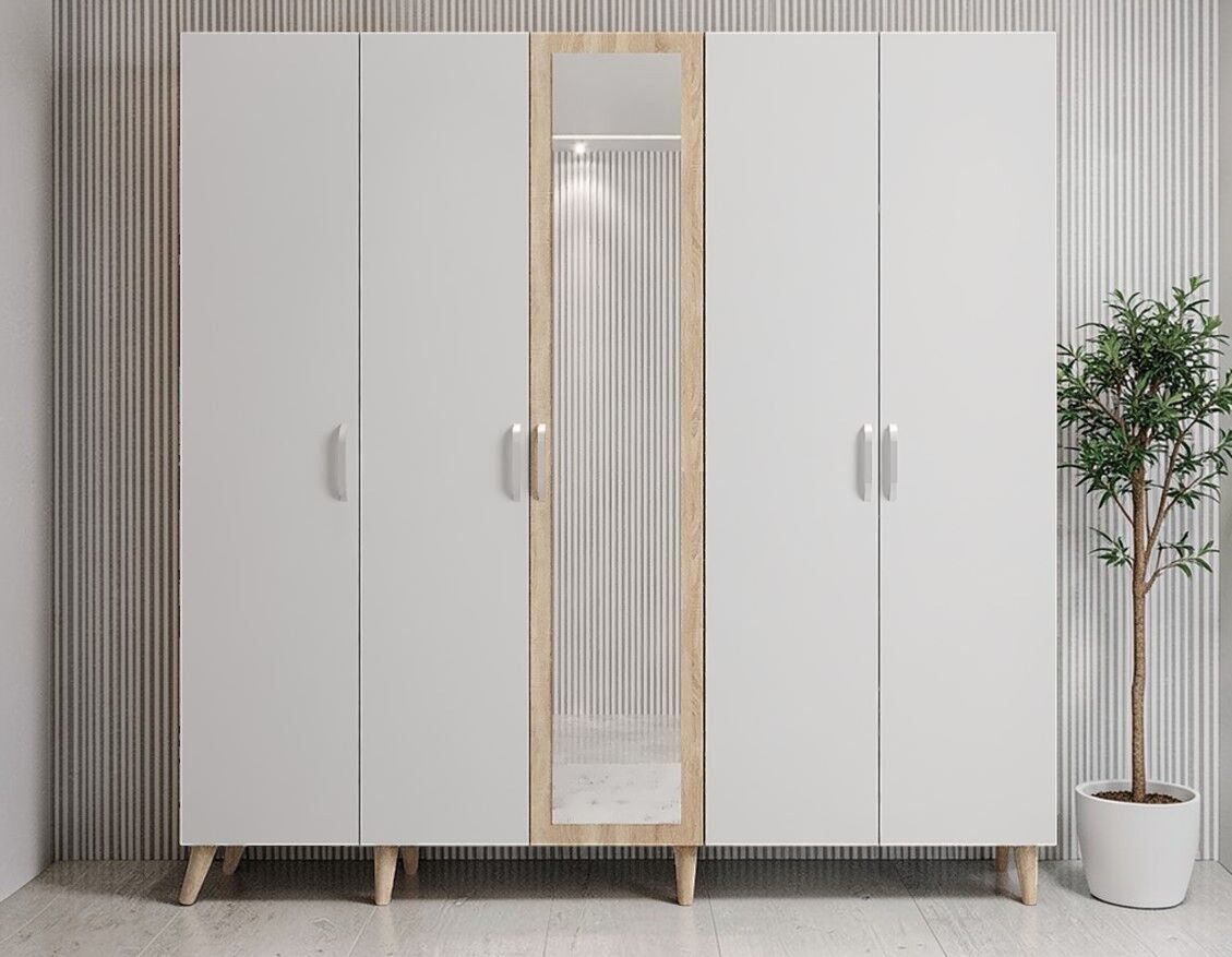 Açelya Portmanto Vestiyer Meşe Beyaz - Montaj Dahil M12