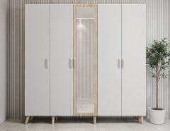 Açelya Portmanto Vestiyer Meşe Beyaz - Montaj Dahil M12