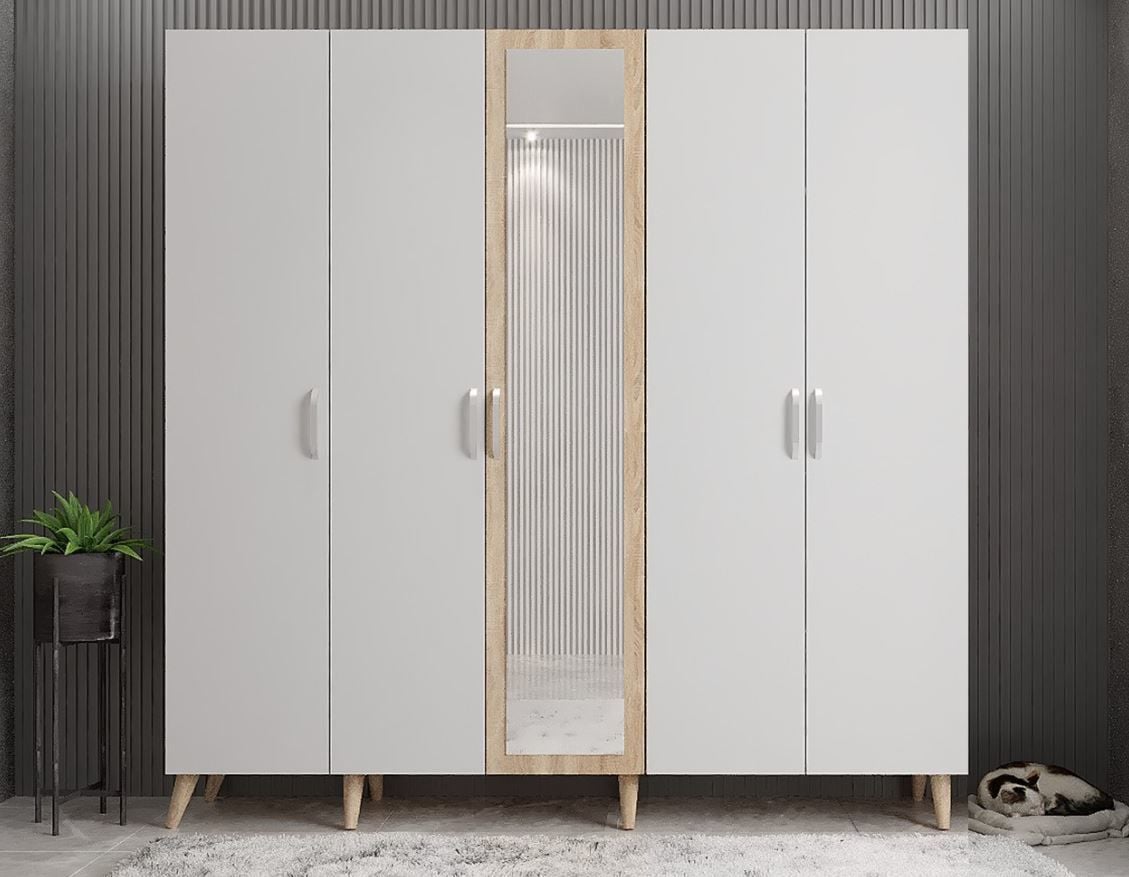 Açelya Portmanto Vestiyer Meşe Beyaz - Montaj Dahil M12