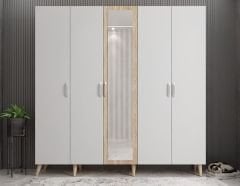 Açelya Portmanto Vestiyer Meşe Beyaz - Montaj Dahil M12