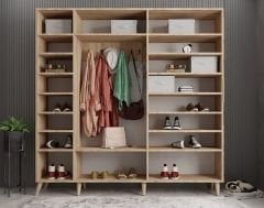 Açelya Portmanto Vestiyer Meşe Beyaz - Montaj Dahil M12