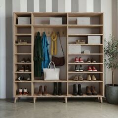 Açelya Portmanto Vestiyer Meşe Beyaz - Montaj Dahil M12