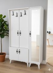 Belin 3 Kapaklı Portmanto Vestiyer Ayakkabılık Dolap Ücretsiz Kurulum Beyaz M4