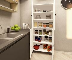 Mona Çok Amaçlı Mutfak Banyo Ayakkabılık Dolabı 180 Cm 6 Bölmeli