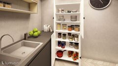Mona Çok Amaçlı Mutfak Banyo Ayakkabılık Dolabı 180 Cm 6 Bölmeli