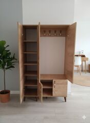 Belin 3 Kapaklı Portmanto Vestiyer Ayakkabılık Dolap Ücretsiz Kurulum Meşe M1