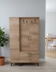 Belin 3 Kapaklı Portmanto Vestiyer Ayakkabılık Dolap Ücretsiz Kurulum Meşe M1