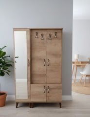 Belin 3 Kapaklı Portmanto Vestiyer Ayakkabılık Dolap Ücretsiz Kurulum Meşe M2