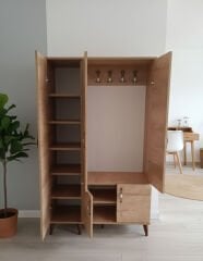 Belin 3 Kapaklı Portmanto Vestiyer Ayakkabılık Dolap Ücretsiz Kurulum Meşe M2